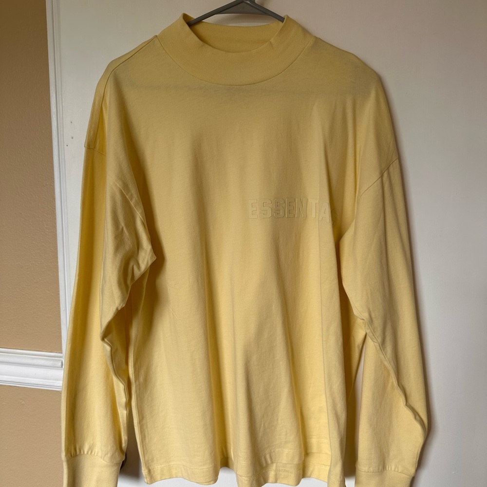 Essentials Yellow Knit Sweatshirt Relaxed Fit